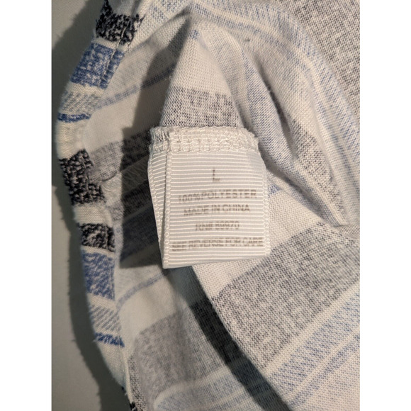 Eden & Olivia Blouse Womens Large Stripes Front Knot Button Down High Low Hem‎ - Picture 7 of 8